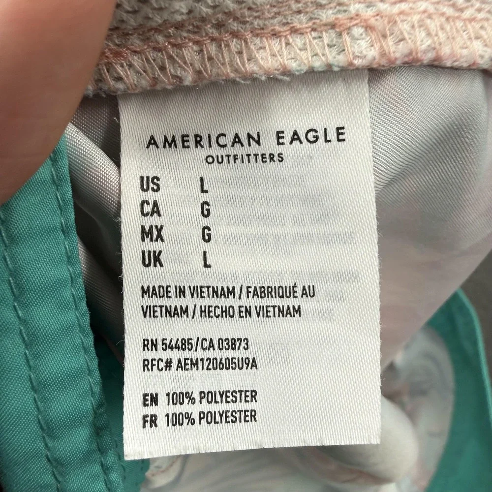 American Eagle Swim Shorts Mens Large Multicolor Tropical Lion‎ Trunks Beach